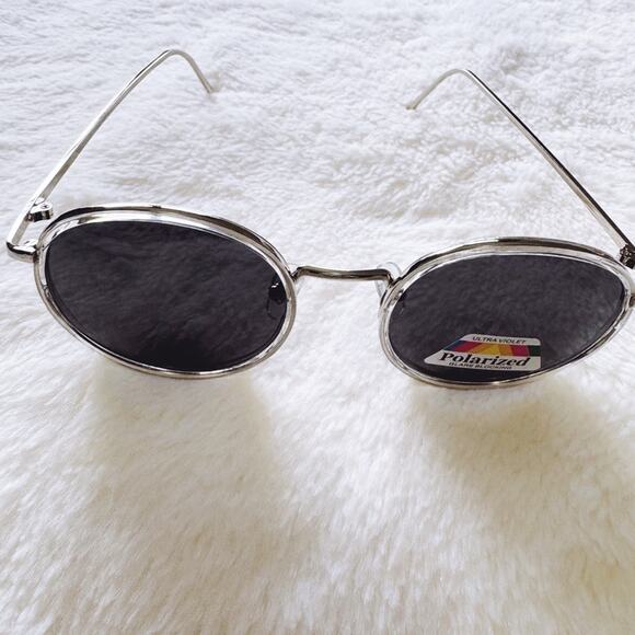 Dean Black w/ Silver Rims Round Sunglasses - Picture 4 of 13